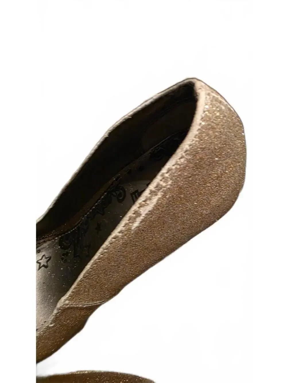 Size 6.5 'Brash' Gold glitter platform high heels